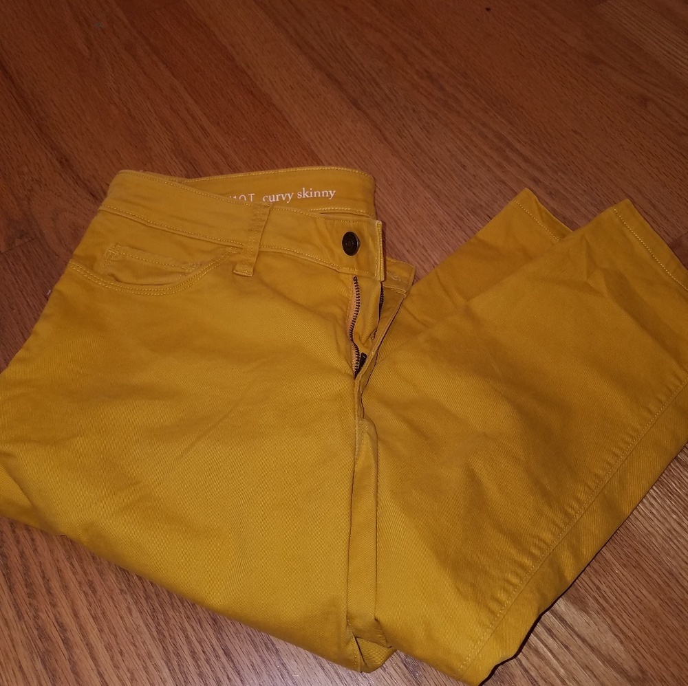 LOFT 30/10 Curvy Skinny Yellow Jeans (Tall)